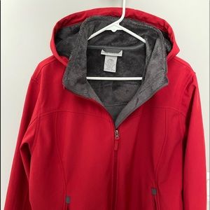Ladies xl red with grey smooth fleece euc